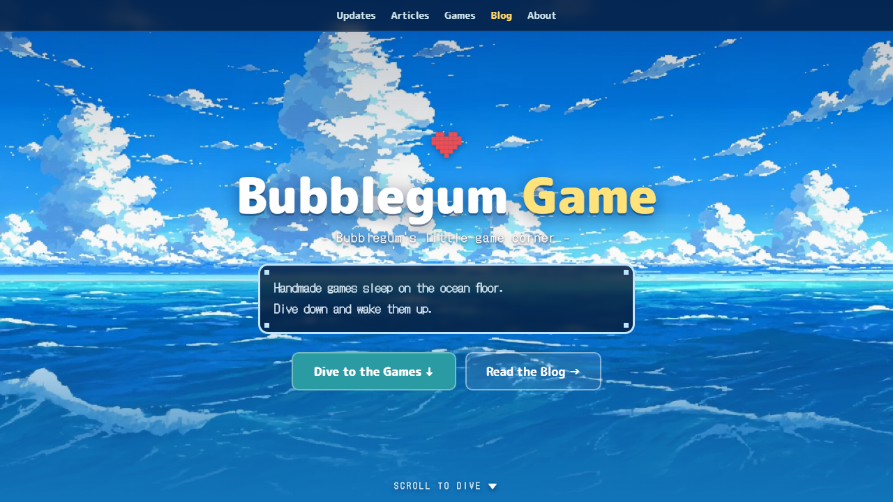 The Bubblegum Game home page